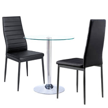 Load image into Gallery viewer, Small Round Clear Glass Top Dining Table with Pedestal Base
