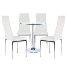 Load image into Gallery viewer, Small Round Clear Glass Top Dining Table with Pedestal Base
