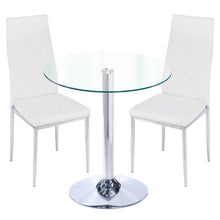 Load image into Gallery viewer, Small Round Clear Glass Top Dining Table with Pedestal Base
