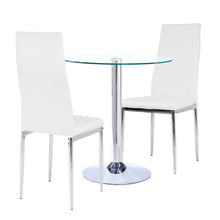 Load image into Gallery viewer, Small Round Clear Glass Top Dining Table with Pedestal Base
