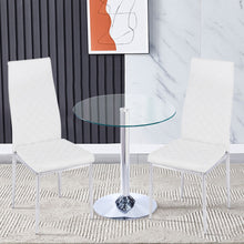 Load image into Gallery viewer, Small Round Clear Glass Top Dining Table with Pedestal Base
