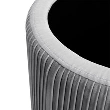 Load image into Gallery viewer, Dia. 38cm Round Ruched Velvet Padded Seat Ottoman Storage Footstool Lift-Off Lid Storage Footstools &amp; Benches Living and Home 
