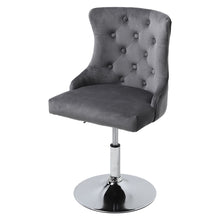 Load image into Gallery viewer, Modern Velvet Upholstered Adjustable Bar Stool with Polished Chrome Base
