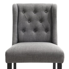 Load image into Gallery viewer, Set of 2 Grey Tufted Counter Dining Chairs Linen Upholstered Bar Stools Bar Stools Living and Home 
