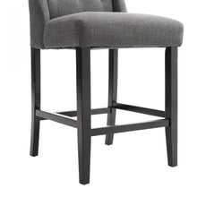 Load image into Gallery viewer, Set of 2 Grey Tufted Counter Dining Chairs Linen Upholstered Bar Stools Bar Stools Living and Home 
