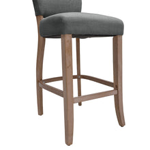 Load image into Gallery viewer, 105cm Height Set of 2 Linen Bar Stool with Natural Wood Legs Bar Stools Living and Home 
