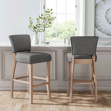 Load image into Gallery viewer, Set of 2 Linen Bar Stool Bar Height for Kitchen Island Cafe Bar Stools Living and Home 
