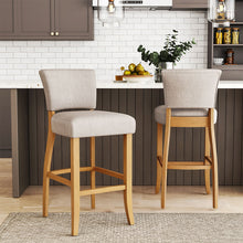 Load image into Gallery viewer, Set of 2 Linen Bar Stool Bar Height for Kitchen Island Cafe
