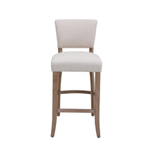 Load image into Gallery viewer, 105cm Height Set of 2 Linen Bar Stool with Natural Wood Legs Bar Stools Living and Home 
