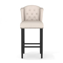 Load image into Gallery viewer, Set of 2 Linen Thick Padded Bar Stools Wooden Dining Stools Bar Stools Living and Home 
