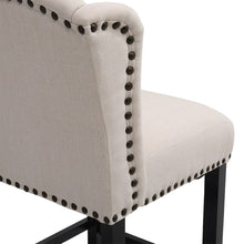 Load image into Gallery viewer, Set of 2 Linen Thick Padded Bar Stools Wooden Dining Stools Bar Stools Living and Home 
