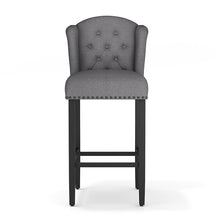 Load image into Gallery viewer, Set of 2 Linen Thick Padded Bar Stools Wooden Dining Stools Bar Stools Living and Home 
