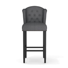Load image into Gallery viewer, Set of 2 Linen Thick Padded Bar Stools Wooden Dining Stools Bar Stools Living and Home 
