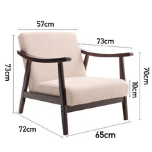 Load image into Gallery viewer, Wooden Single Armchair Sofa Accent Chair Fabric
