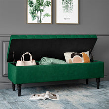 Load image into Gallery viewer, 50 Inch Storage Bench Velvet Entryway Bench with Lid Storage Footstools &amp; Benches Living and Home 
