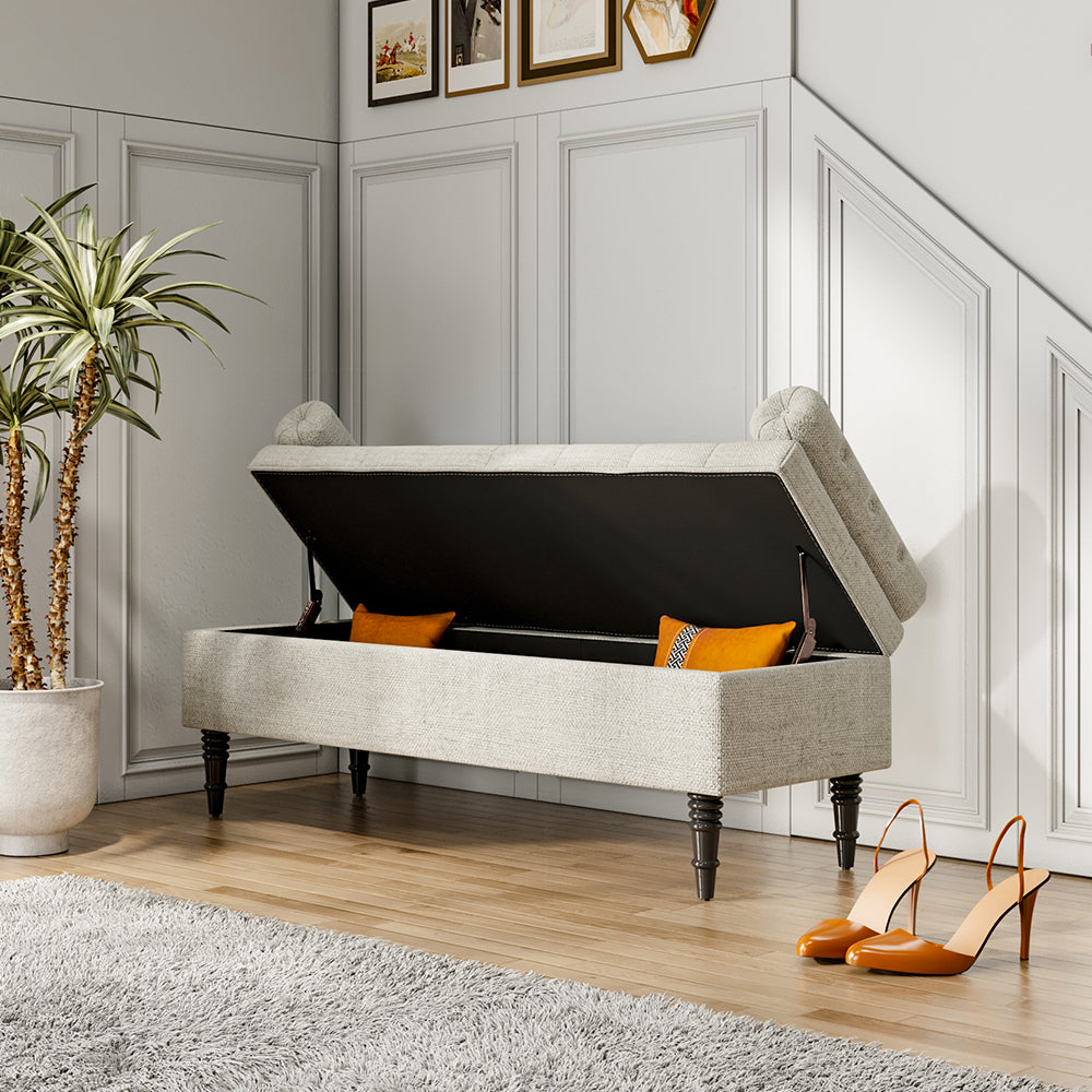Flip Top Storage Bench with Side Arms