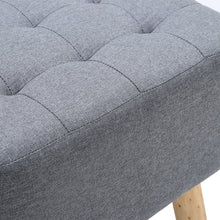 Load image into Gallery viewer, Linen Fabric Padded Wooden Leg Footstool
