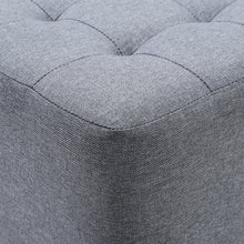 Load image into Gallery viewer, Linen Fabric Padded Wooden Leg Footstool
