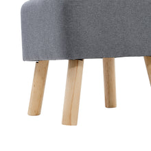 Load image into Gallery viewer, Linen Fabric Padded Wooden Leg Footstool
