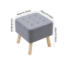 Load image into Gallery viewer, Linen Fabric Padded Wooden Leg Footstool
