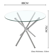 Load image into Gallery viewer, Tempered Glass Crossover Round Dining Table
