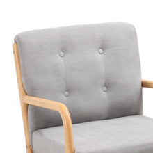 Load image into Gallery viewer, Grey Linen Rocking Chair Upholstered Seat Lounge Chair with Pillow Rocking Chairs Living and Home 
