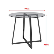Load image into Gallery viewer, Round Dining Table 90cm Metal Based Glass Coffee Table Dining Tables Living and Home 
