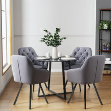 Load image into Gallery viewer, Round Dining Table 90cm Metal Based Glass Coffee Table Dining Tables Living and Home 
