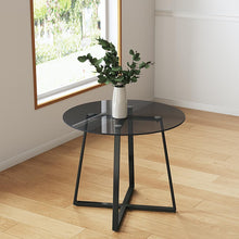 Load image into Gallery viewer, Round Dining Table 90cm Metal Based Glass Coffee Table Dining Tables Living and Home 
