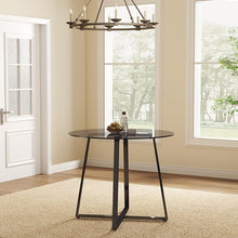 Load image into Gallery viewer, Round Dining Table 90cm Metal Based Glass Coffee Table Dining Tables Living and Home 
