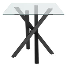 Load image into Gallery viewer, Glass Top Dining Table 130x80cm with Crossing Metal Legs Dining Tables Living and Home 
