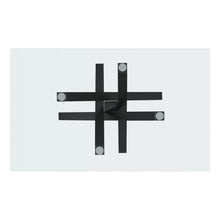 Load image into Gallery viewer, Glass Top Dining Table 130x80cm with Crossing Metal Legs Dining Tables Living and Home 
