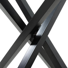 Load image into Gallery viewer, Glass Top Dining Table 130x80cm with Crossing Metal Legs Dining Tables Living and Home 

