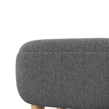 Load image into Gallery viewer, Upholstered Teddy Fleece Tufted Footstool with Wooden Legs
