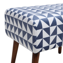 Load image into Gallery viewer, Mid-Century Patterned Ottoman Footstool with Walnut Legs

