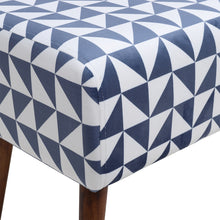 Load image into Gallery viewer, Mid-Century Patterned Ottoman Footstool with Walnut Legs
