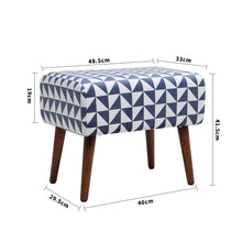 Load image into Gallery viewer, Mid-Century Patterned Ottoman Footstool with Walnut Legs
