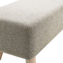 Load image into Gallery viewer, 32 Inch Linen Banquette Footstool with Natural Wooden Legs Footstools Living and Home 
