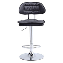 Load image into Gallery viewer, Stylish Black Adjustable Bar Stool with Cloud-Shaped PU Upholstery Living and Home 
