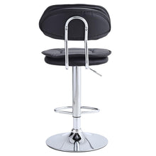 Load image into Gallery viewer, Stylish Black Adjustable Bar Stool with Cloud-Shaped PU Upholstery Living and Home 
