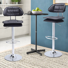 Load image into Gallery viewer, Stylish Black Adjustable Bar Stool with Cloud-Shaped PU Upholstery Living and Home 
