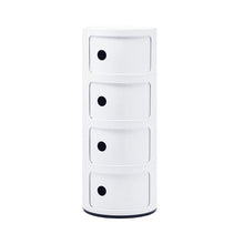 Load image into Gallery viewer, Cylindrical 4-Tier Plastic Storage Drawer Unit Storage Drawer Living and Home White 
