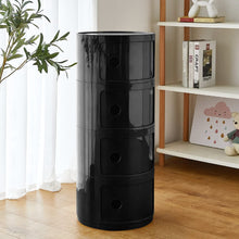 Load image into Gallery viewer, 76cm Height Cylindrical 4-Tier Plastic Storage Drawer Unit Storage Drawers Living and Home Black 
