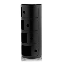 Load image into Gallery viewer, Cylindrical 4-Tier Plastic Storage Drawer Unit Storage Drawer Living and Home Black 
