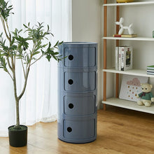 Load image into Gallery viewer, 76cm Height Cylindrical 4-Tier Plastic Storage Drawer Unit Storage Drawers Living and Home Grey 
