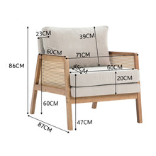 Load image into Gallery viewer, Grey Cushioned Wood Armchair
