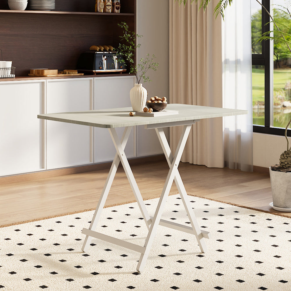 Folding Wooden Dining Table 100x60cm White