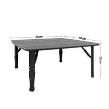 Load image into Gallery viewer, Square 80cm Wooden Folding Coffee Table Black
