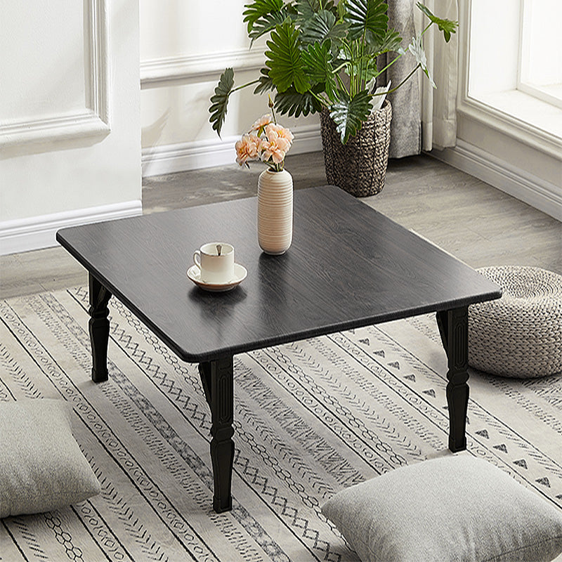 Square 80cm Wooden Folding Coffee Table Black