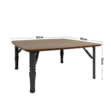 Load image into Gallery viewer, Square 80cm Wooden Folding Coffee Table Brown

